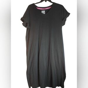 Muk Luks Black T-Shirt Lounge Dress Short Sleeve Size Large Loungewear Comfy